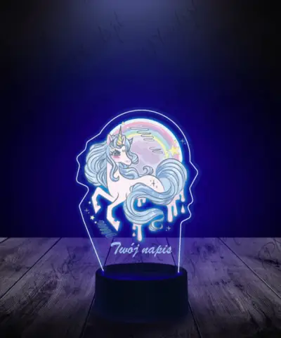 lampka_led_3d_plexido_z_nadrukiem_jednorożec_tęcza