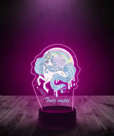 lampka_led_3d_plexido_z_nadrukiem_jednorożec_tęcza