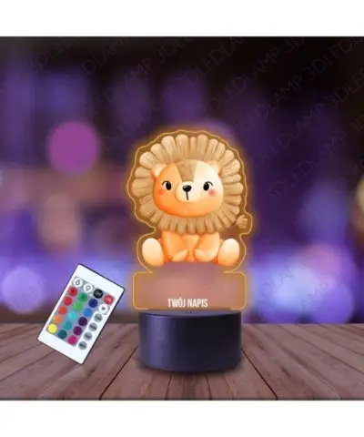 Lampka Nocna 3D LED LAMP z Nadrukiem Lew