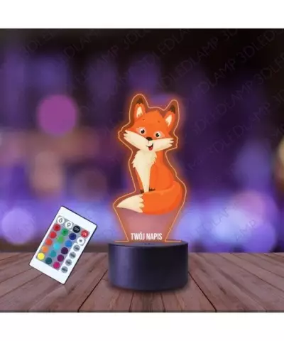 Lampka Nocna 3D LED LAMP z Nadrukiem Lis