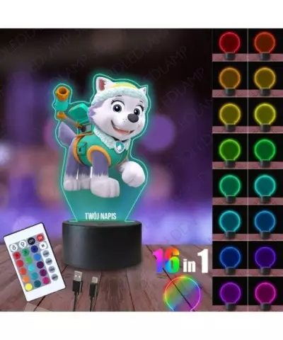 Lampka Nocna 3D LED LAMP z Nadrukiem Psi Patrol Everest