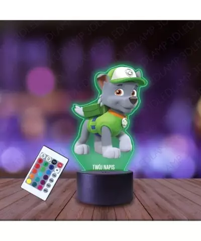 Lampka Nocna 3D LED LAMP z Nadrukiem Psi Patrol Rocky