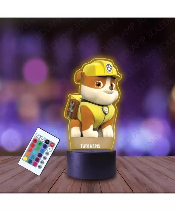 Lampka Nocna 3D LED LAMP z Nadrukiem Psi Patrol Rubble