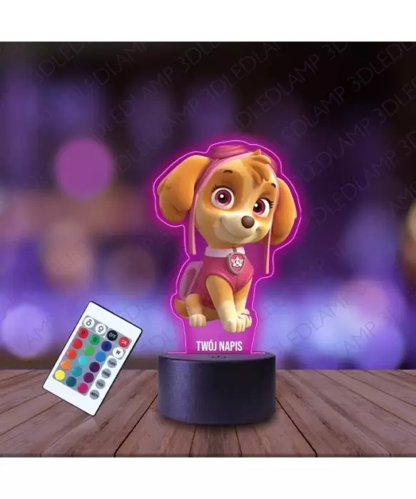 Lampka Nocna 3D LED LAMP z Nadrukiem Psi Patrol Skye