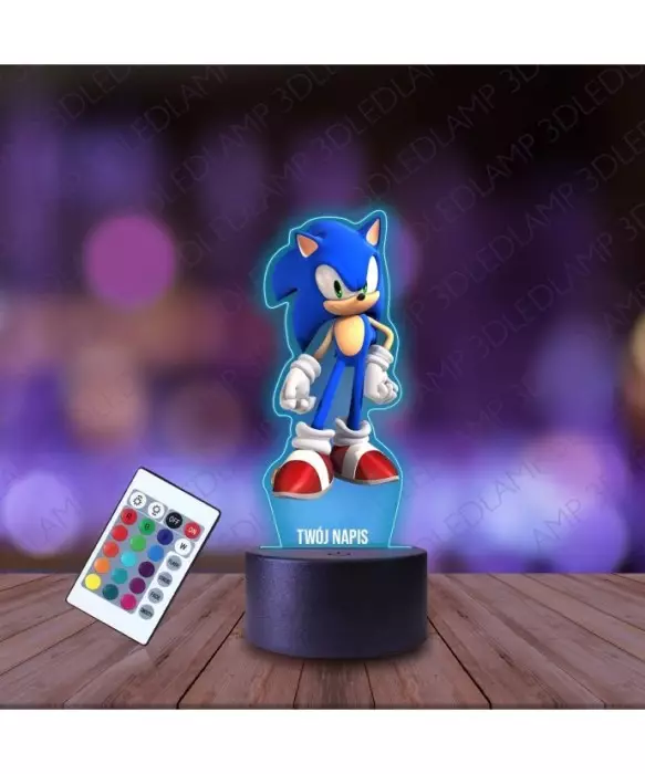 Lampka Nocna 3D LED LAMP z Nadrukiem Sonic