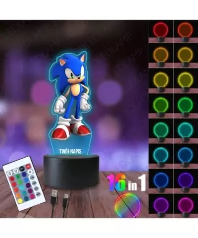 Lampka Nocna 3D LED LAMP z Nadrukiem Sonic