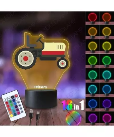 Lampka Nocna 3D LED LAMP z Nadrukiem Ciągnik