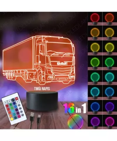 Lampka Nocna 3D LED LAMP Ciężarówka Tir Daf