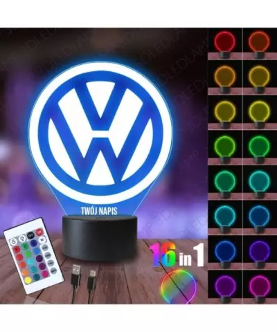 Lampka Nocna 3D LED LAMP Volkswagen Logo