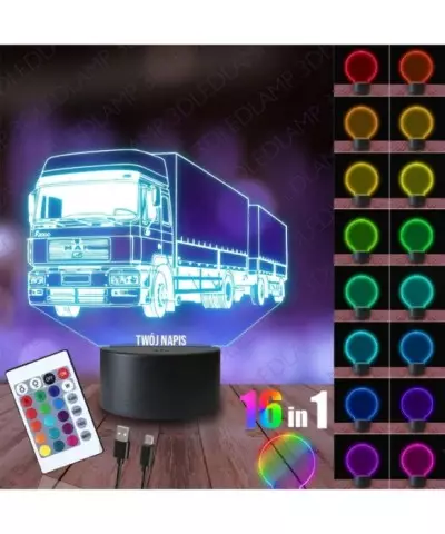 Lampka Nocna 3D LED LAMP Ciężarówka Tir Man