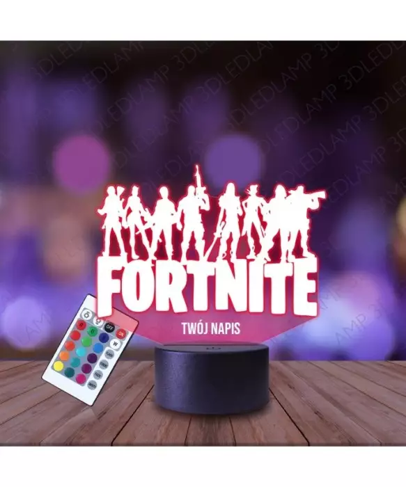 Lampka Nocna 3D LED LAMP Fortnite Postacie Napis