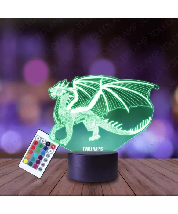 Lampka Nocna 3D LED LAMP Smok Syrax Gra o Tron