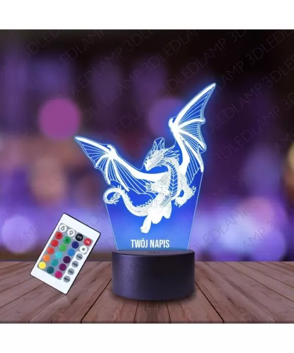 Lampka Nocna 3D LED LAMP Smok Tessarion Gra o Tron