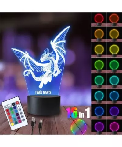 Lampka Nocna 3D LED LAMP Smok Tessarion Gra o Tron