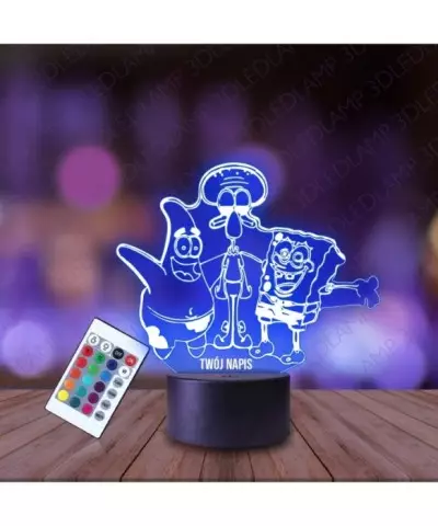Lampka Nocna 3D LED LAMP Spongebob Patryk i Skalmar