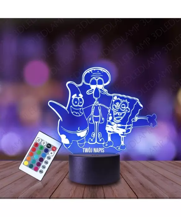 Lampka Nocna 3D LED LAMP Spongebob Patryk i Skalmar
