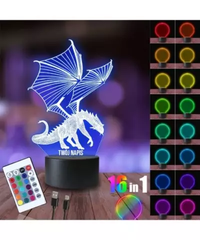 Lampka Nocna 3D LED LAMP Smok Sunfyre Gra o Tron