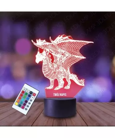 Lampka Nocna 3D LED LAMP Smok Meleys Ród Smoka