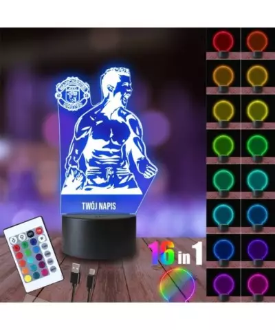 Lampka Nocna 3D LED LAMP Cristiano Ronaldo Manchester