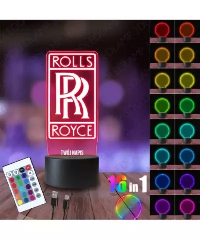 Lampka Nocna 3D LED LAMP Rolls-Royce Logo