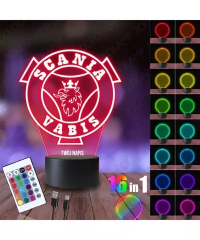 Lampka Nocna 3D LED LAMP Ciężarówka Scania Vabis Logo