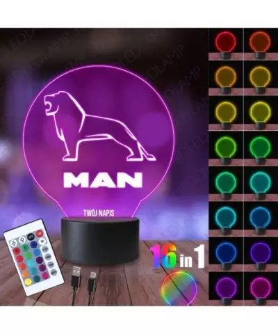 Lampka Nocna 3D LED LAMP Ciężarówka Man Logo
