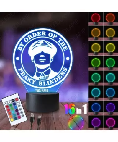 Lampka Nocna 3D LED LAMP Peaky Blinders Napis