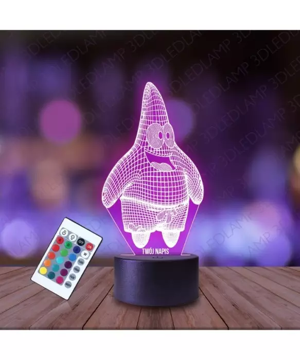 Lampka Nocna 3D LED LAMP Patryk Spongebob