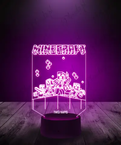 Lampka LED 3D Plexido Minecraft Postacie - 1
