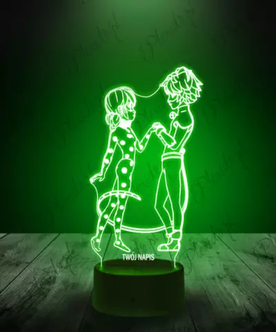 Lampka LED 3D Plexido Miraculum Biedronka i Czarny Kot - 2