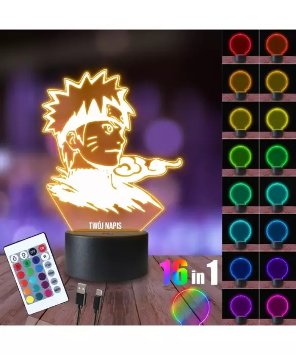 Lampka Nocna 3D LED LAMP Naruto Postać