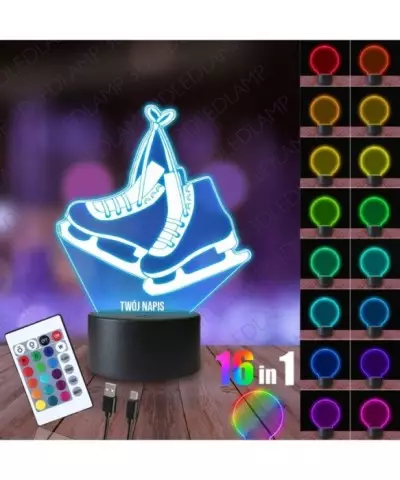 Lampka Nocna 3D LED LAMP Łyżwy Figurowe