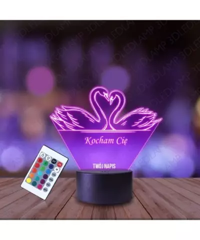 Lampka Nocna 3D LED LAMP Łabędzie
