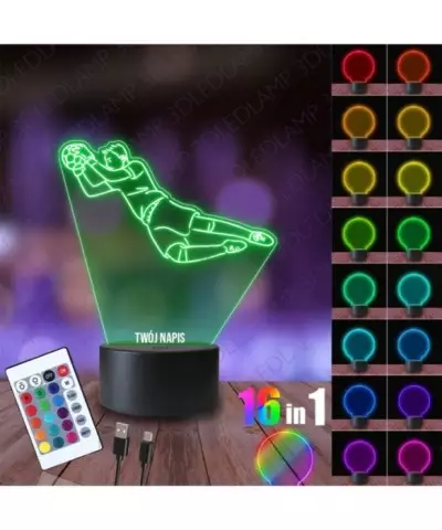 Lampka Nocna 3D LED LAMP Bramkarz Piłka