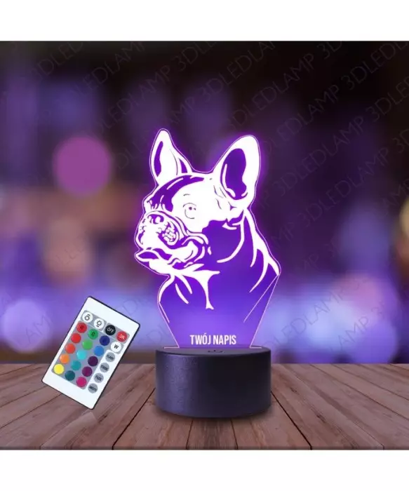 Lampka Nocna 3D LED LAMP Pies Buldog Francuski