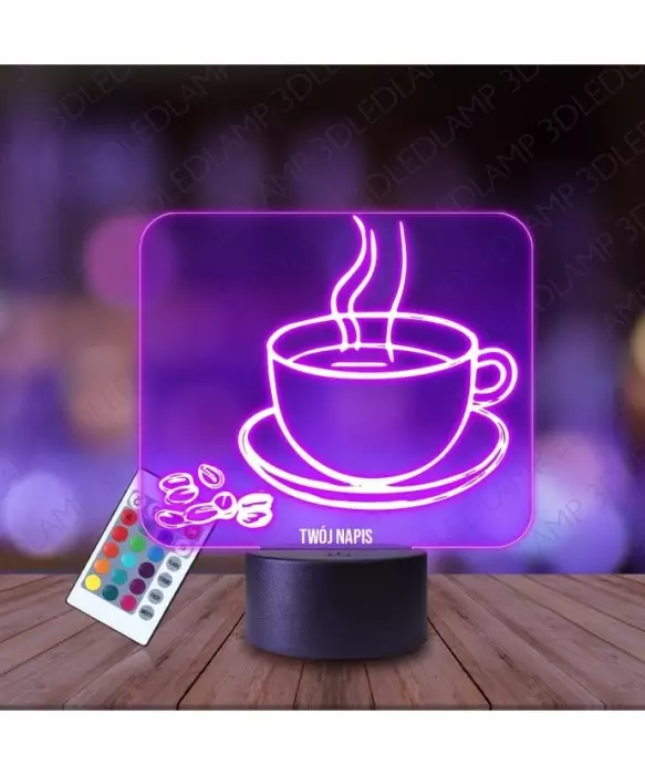 Lampka Nocna 3D LED LAMP Kawa Kawiarnia