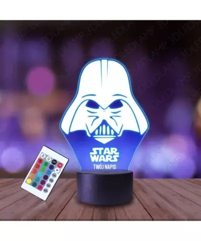 Lampka Nocna 3D LED LAMP Darth Vader Napis Star Wars