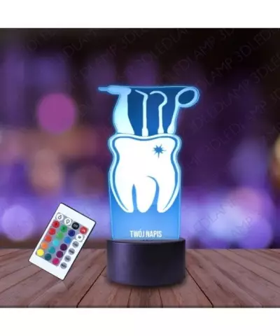 Lampka Nocna 3D LED LAMP Dentysta Ząb