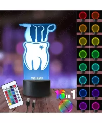 Lampka Nocna 3D LED LAMP Dentysta Ząb