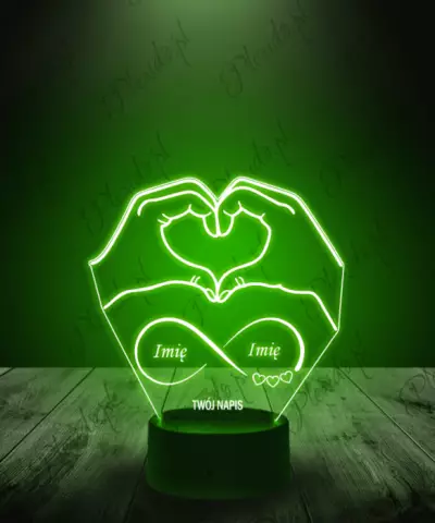 Lampka LED 3D Plexido Serce z Rąk Walentynki - 2