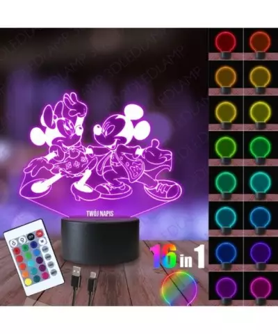 Lampka Nocna 3D LED LAMP Myszka Miki i Minnie Taniec