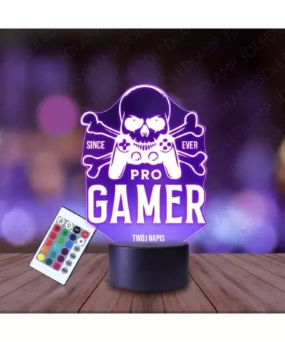 Lampka Nocna 3D LED LAMP Gaming Kontroler Czaszka