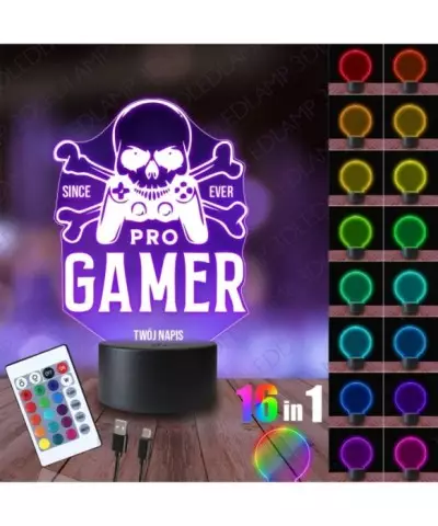 Lampka Nocna 3D LED LAMP Gaming Kontroler Czaszka