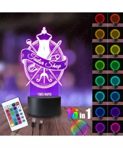 Lampka Nocna 3D LED LAMP Projektant Mody Krawiec