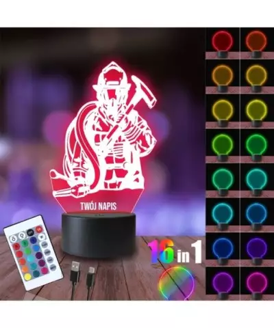 Lampka Nocna 3D LED LAMP Straż Pożarna Strażak
