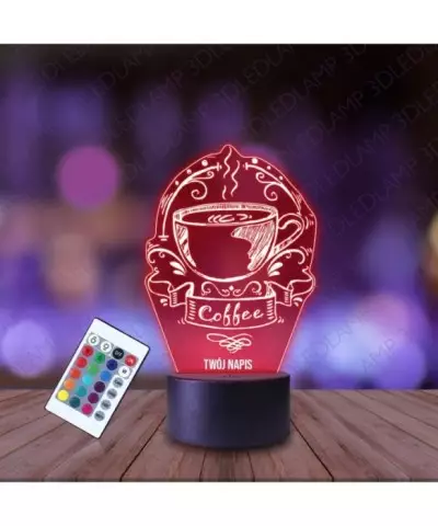 Lampka Nocna 3D LED LAMP Barista Kawiarnia