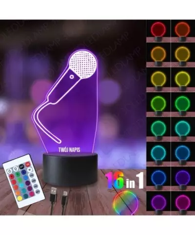 Lampka Nocna 3D LED LAMP Mikrofon