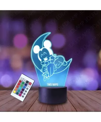 Lampka Nocna 3D LED LAMP Myszka Miki na Księżycu