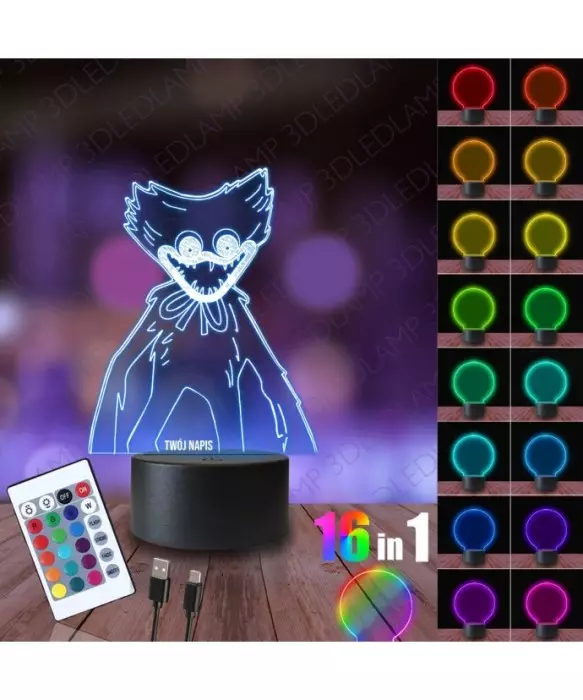 Lampka Nocna 3D LED LAMP Huggy Wuggy