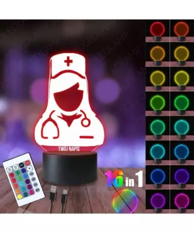 Lampka Nocna 3D LED LAMP Pielęgniarka